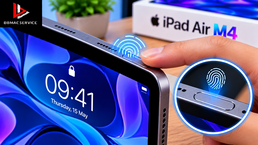iPad Air M4 Touch ID ใช้ไม่ได้ สแกนนิ้วไม่ติด เพิ่มลายนิ้วมือไม่ได้ เกิดจากอะไร? ซ่อมได้ไหม?