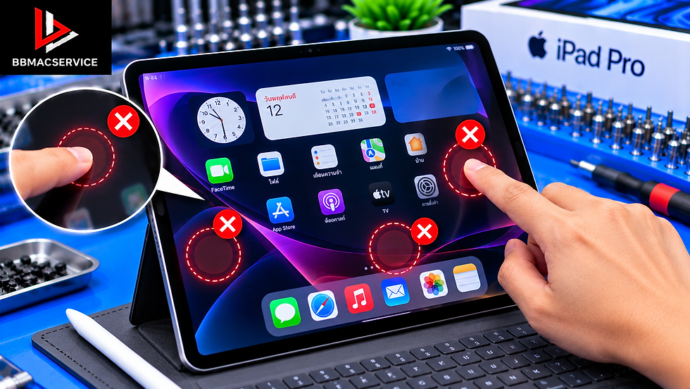 iPad Pro M4 ทัชสกรีนไม่ได้ ทัชเพี้ยน กดเอง เกิดจากอะไร? ซ่อมได้ไหม?