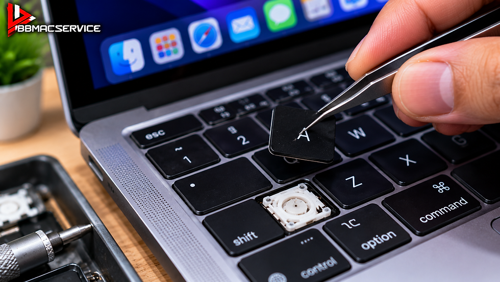 ซ่อม MacBook Air M4 คีย์บอร์ดเสีย กดไม่ติด บางปุ่มใช้งานไม่ได้