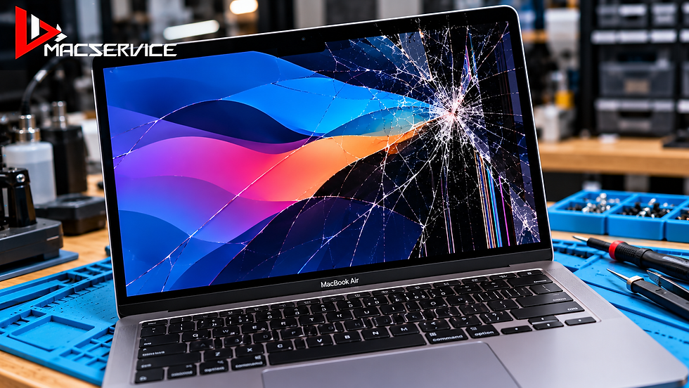 MacBook Air M4 จอแตก จอร้าว