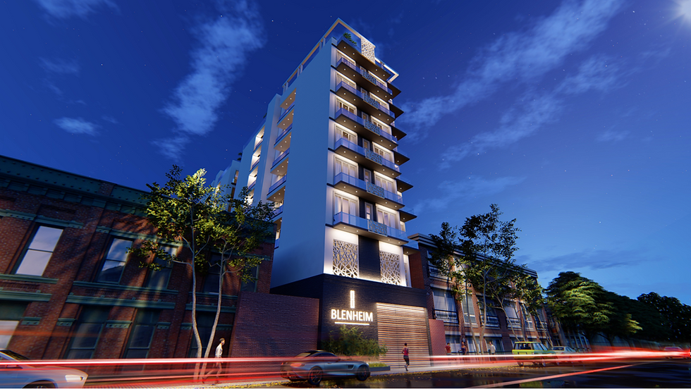 BLENHEIM FRONT ELEVATION NIGHT