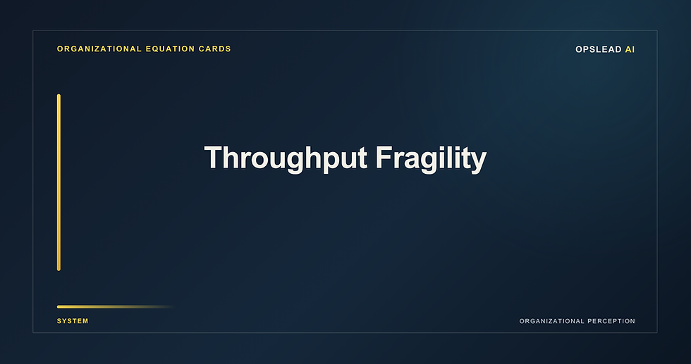 Throughput Fragility | Organizational Equations