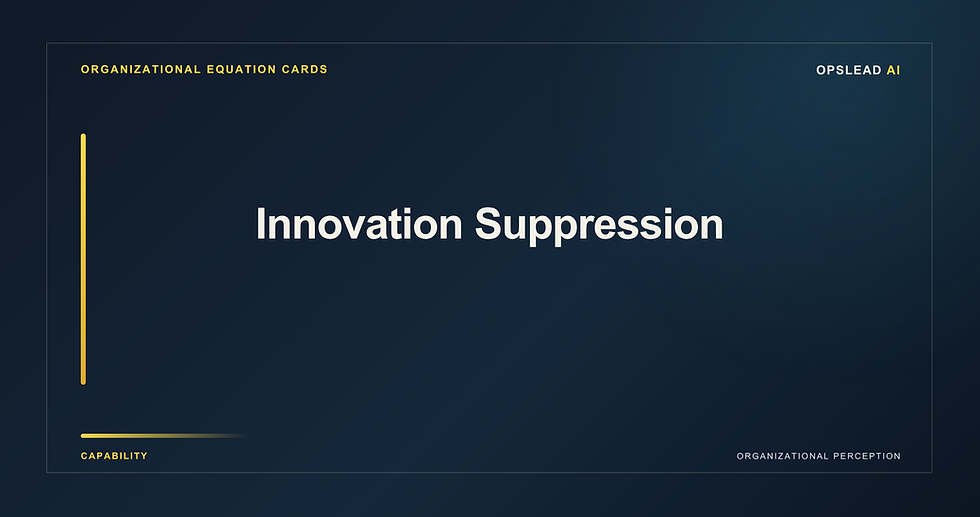 Innovation Supression | Organizational Equations