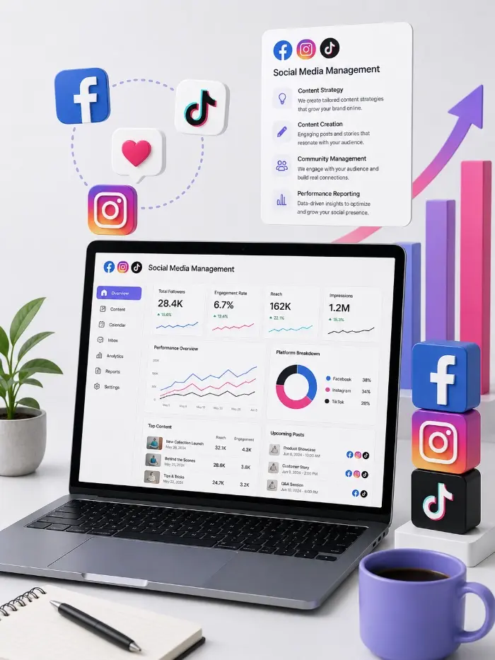 Imagine sugestiva Social Media Management