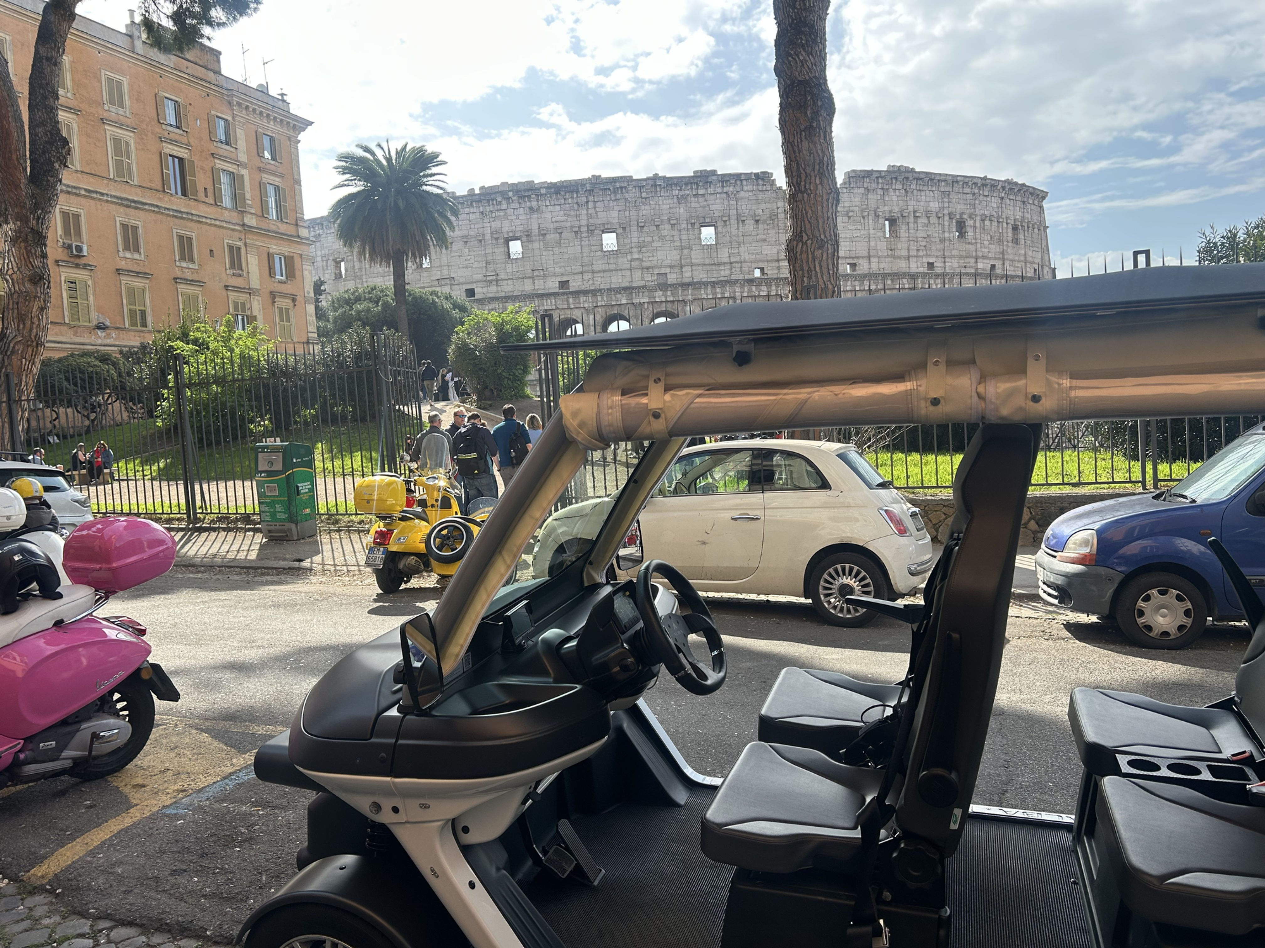 Golf cart tour near the Colosseum in Rome