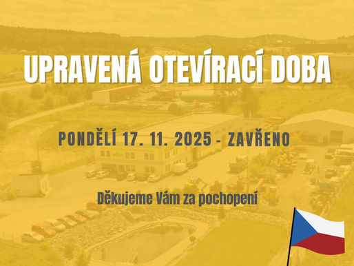 Upravená otevírací doba: listopad 2025
