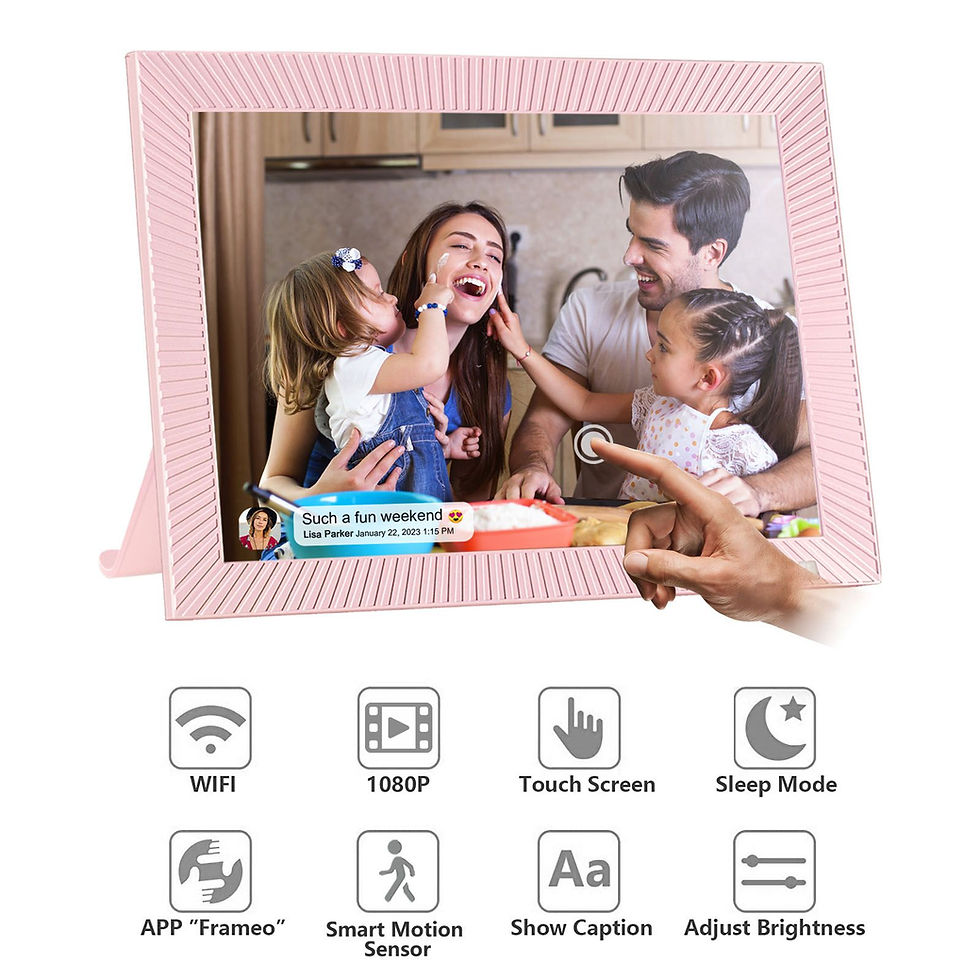 Miniaturbild: Cytem Digitaler Bilderrahmen 10.1 Zoll mit Bewegungssensor, Frameo Software, Pink, Features