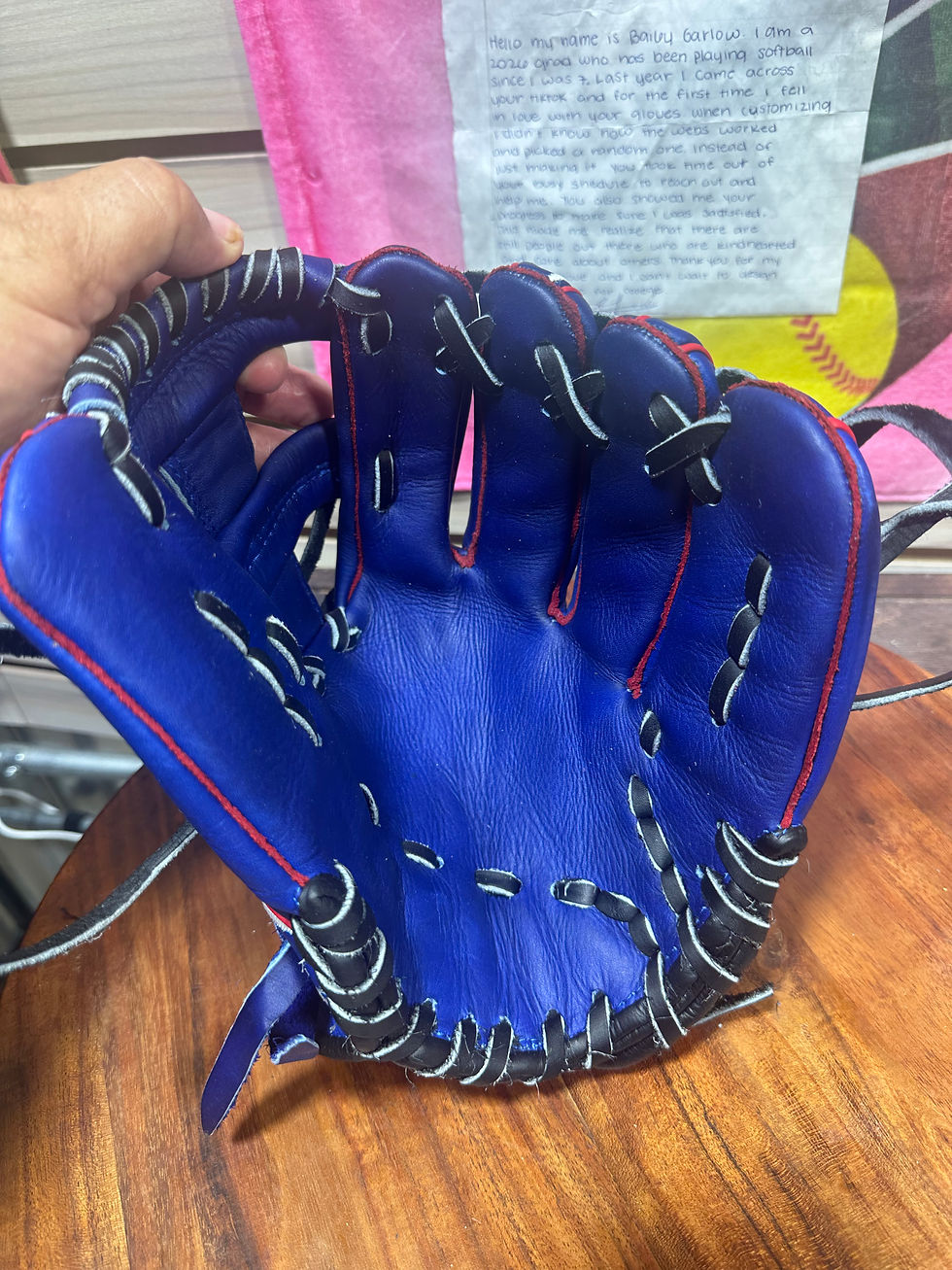 Thumbnail: 11.75” RHT, Cross-Web, Crown, Soft Leather, Royal Blue, Black Laces - Spider-web