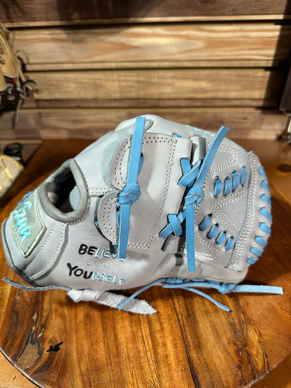 Thumbnail: customize only 11.25” up to 12” kidsoft leather easy to squeeze oiled broken in 