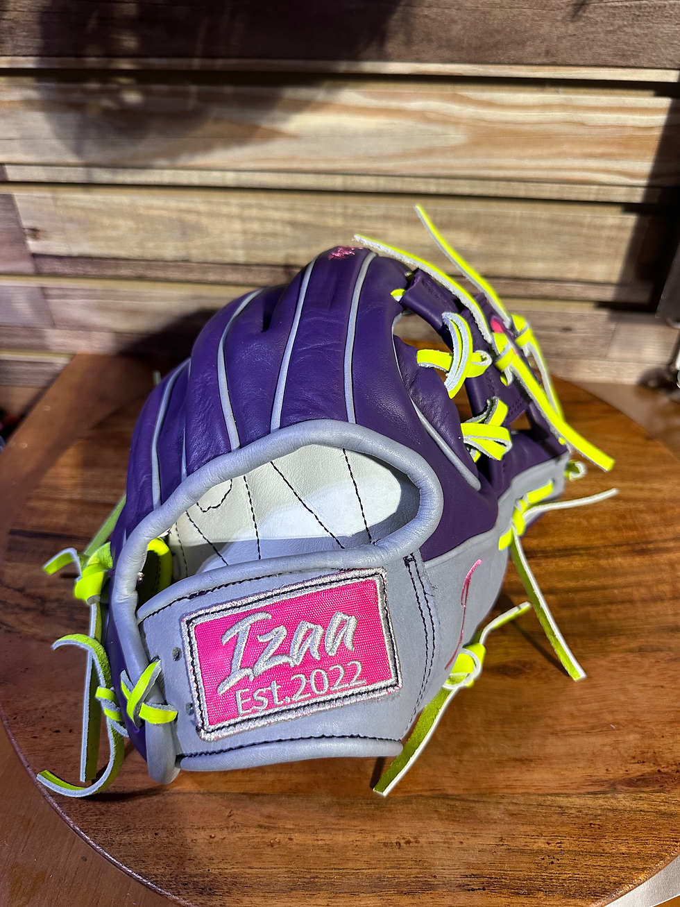 Thumbnail: 12” grey and purple , reinforced padding  oiled broken in 