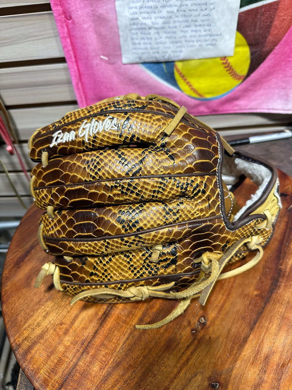 Thumbnail: 12.5” RHT Python Skin, oiled and broken in extra padding