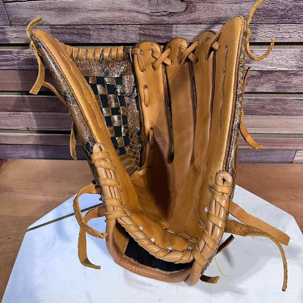 Thumbnail: 13.75", RHT, Reinforced Basket-Web, Seams Python - Dk-Mustard-Black Baseball Softball Glove