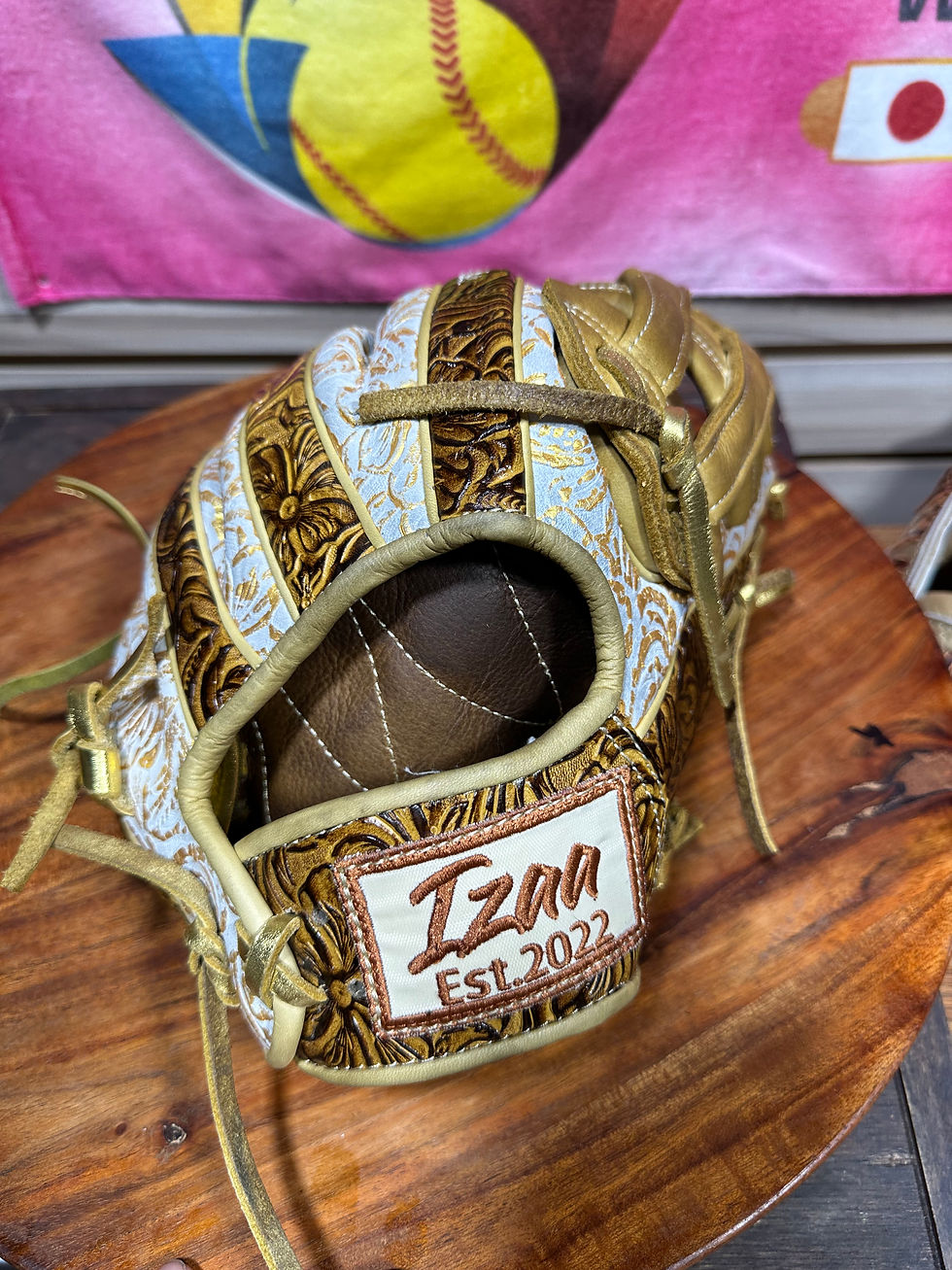 Thumbnail: 11.75”RHT vaquero honey /gold H-Web oiled and broken in extra padding 