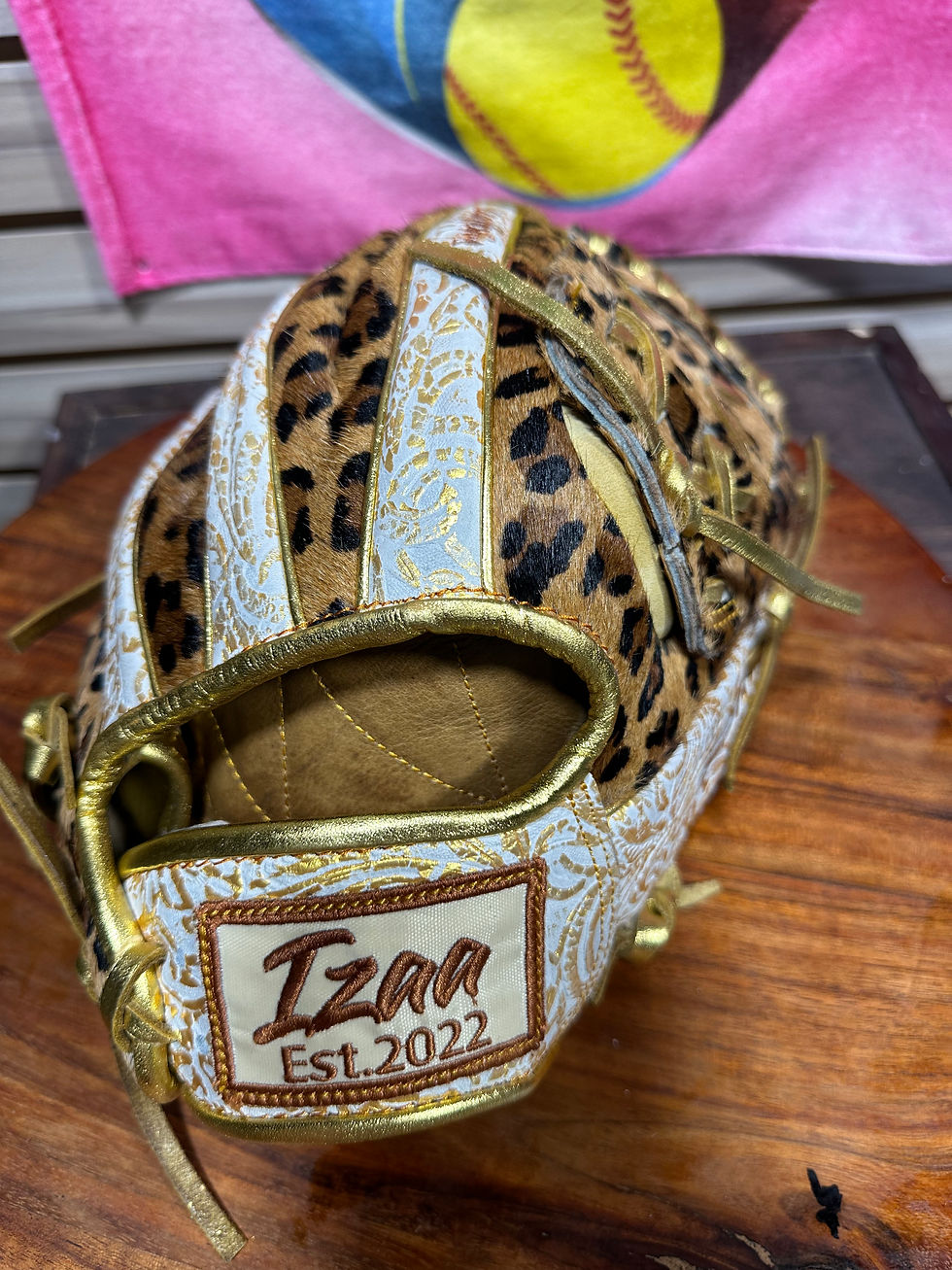 Thumbnail: 12” RHT 2pc-Web, Vaquero White-Gold / Leopard Honey, oiled and broken-in