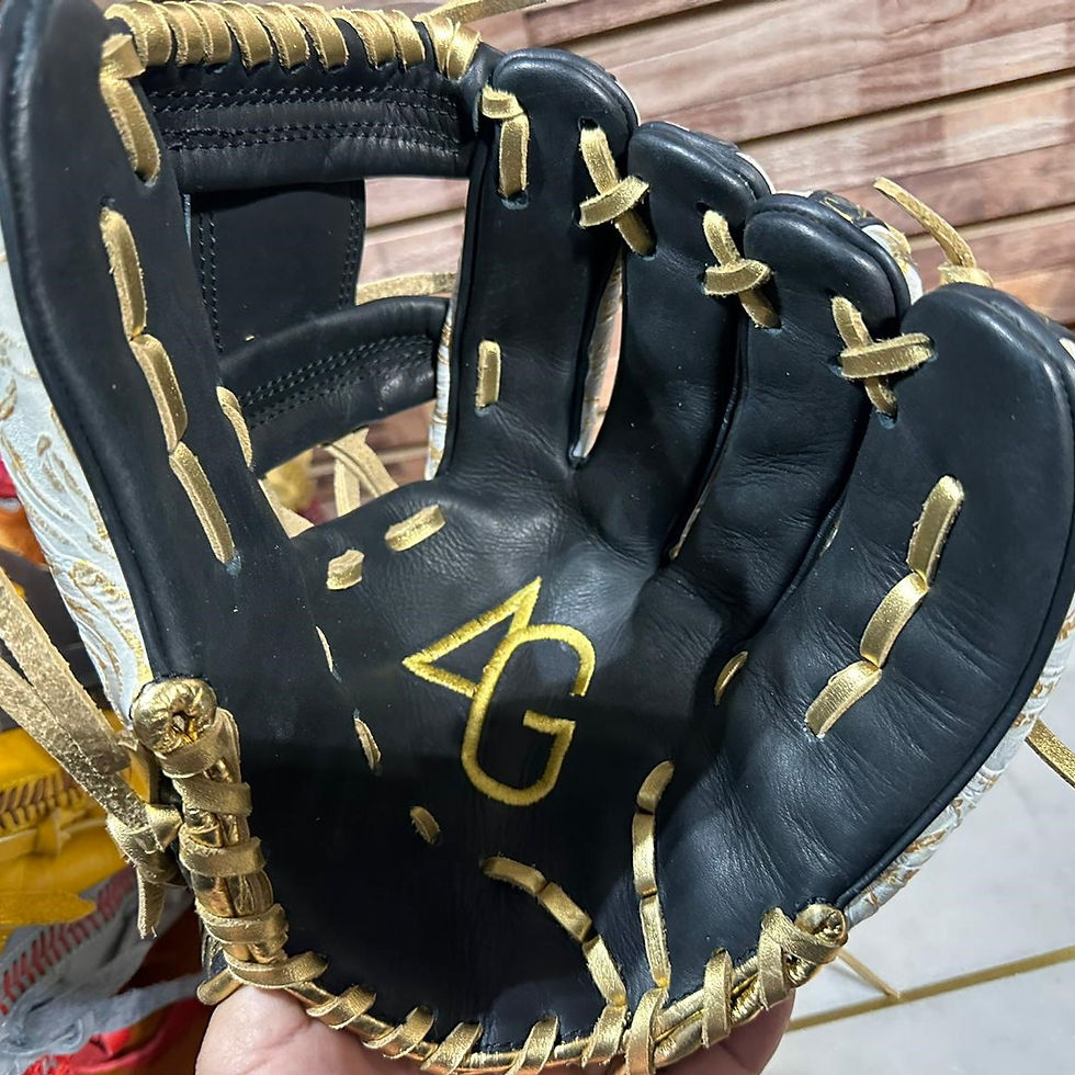 Thumbnail: Custom - Vaquero in Black-Gold / Vaquero White-Gold Baseball Softball Glove