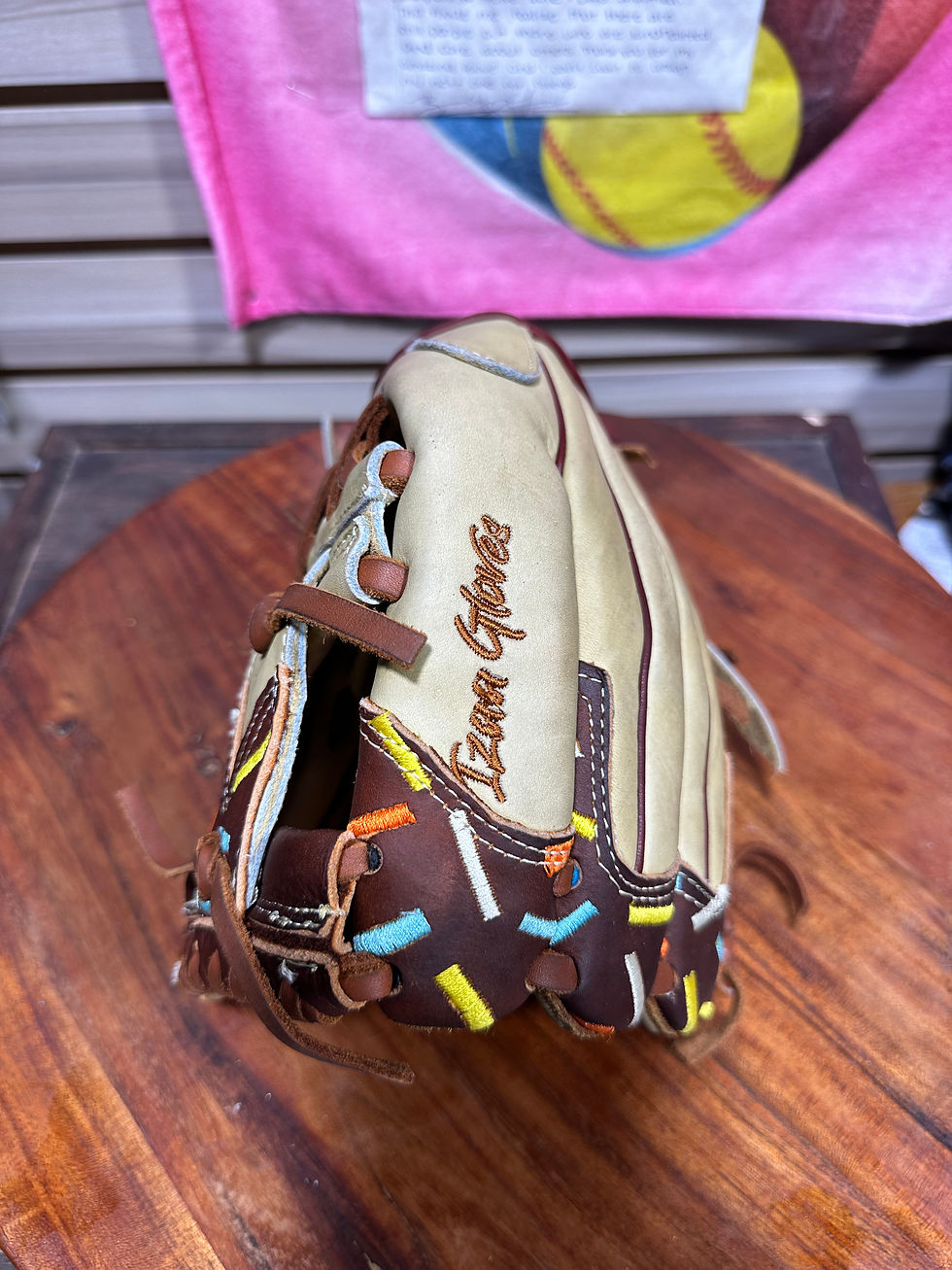 Thumbnail: 12” RHT, I-Web, Kids Soft Smooth Leather Ice Cream/Sprinkles, Brown