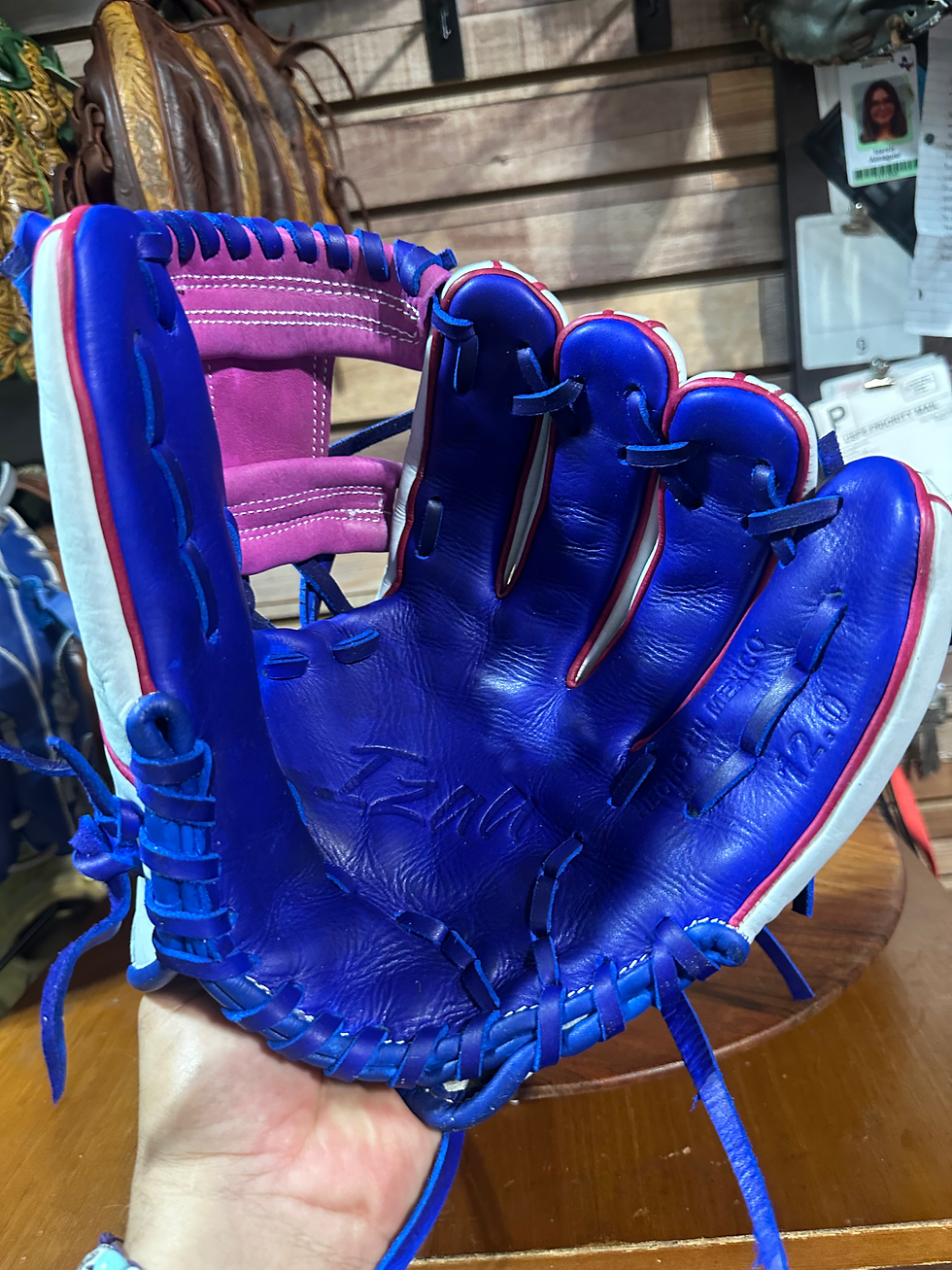 Thumbnail: 12” RHT white pink web reinforced padding oiled and broken in 