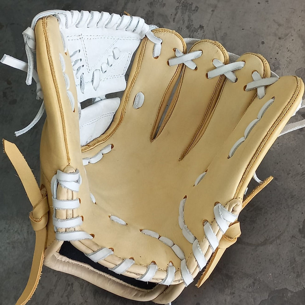 Thumbnail: 12.25", RHT, 2-Piece-Web, Smooth Leather Cream-White Baseball/Softball Glove