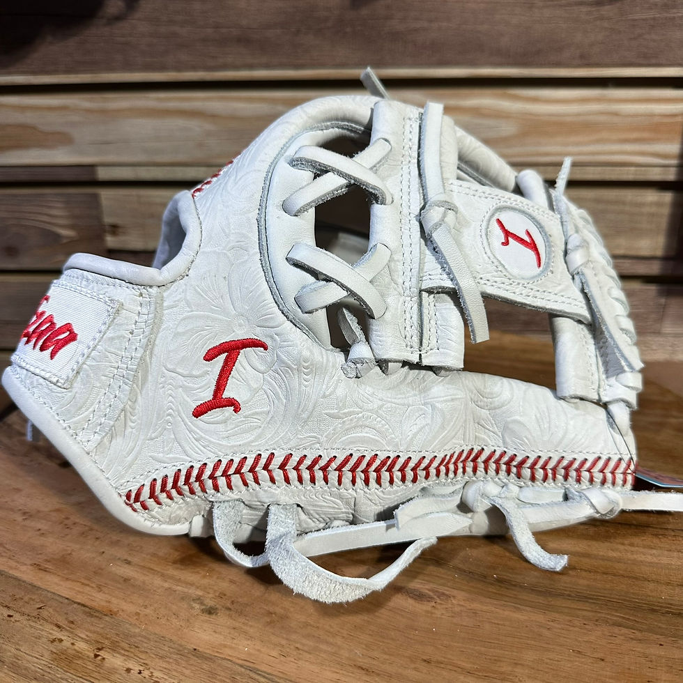 I-Web, Seams Vaquero Leather - White Red Stitches Baseball Softball Gloves