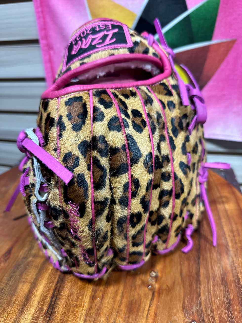 Thumbnail: 12” RHT leopard/ hot pink oiled and broken in extra padding 