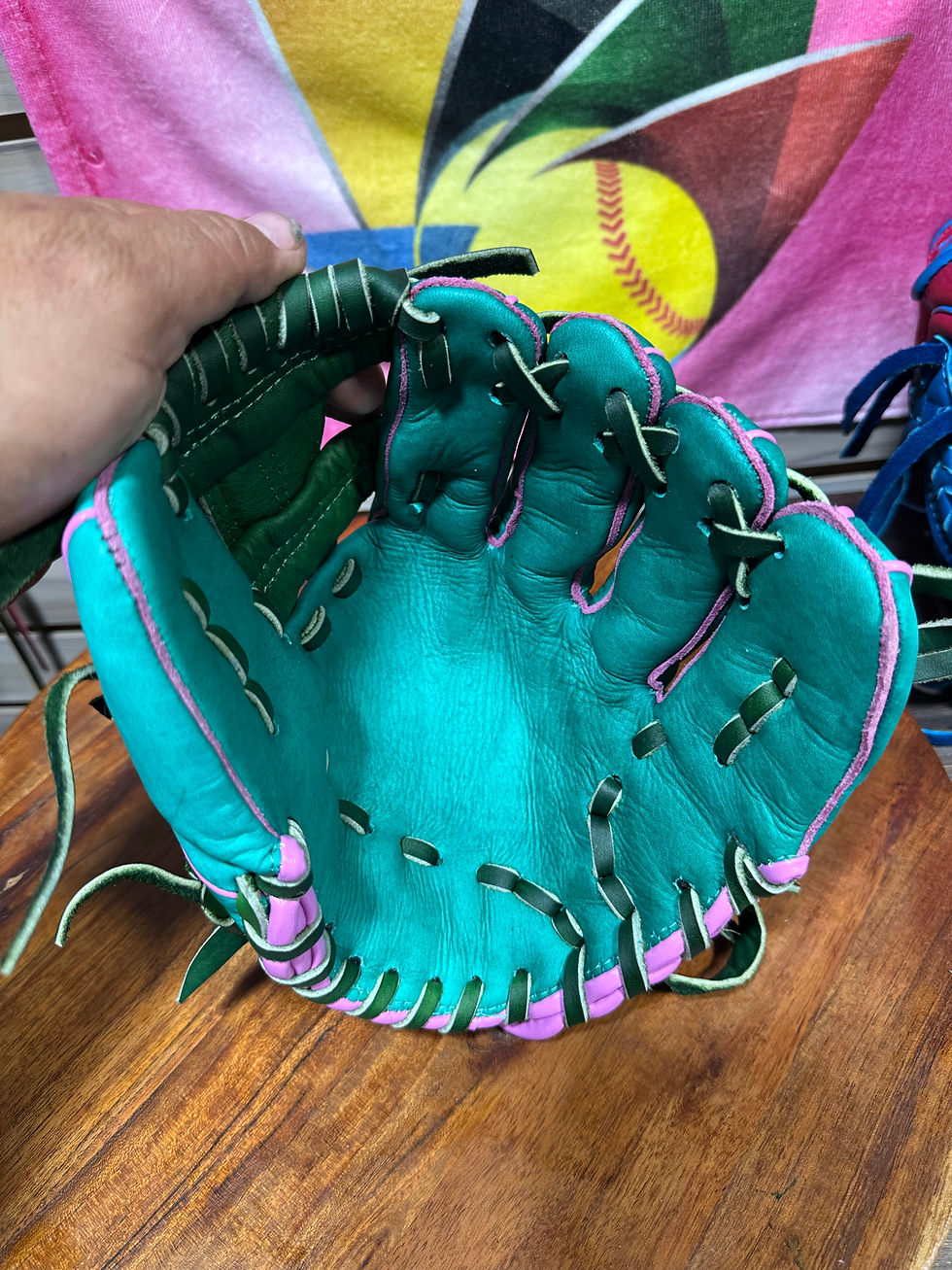 Thumbnail: 11.25”RHT teal/green kids oiled and broken in , game ready 