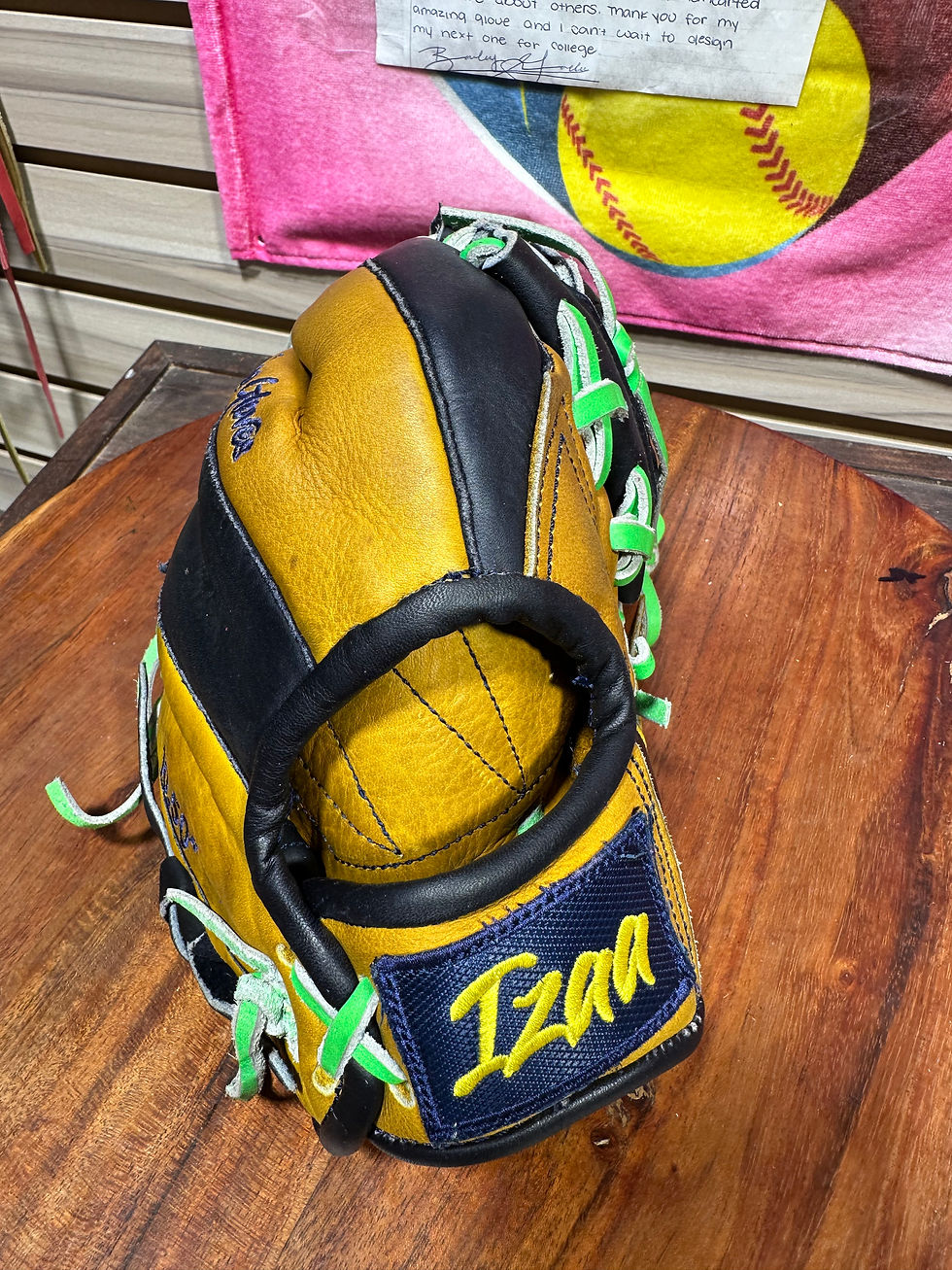 Thumbnail: 10.5” RHT, I-Web, Smooth Soft Leather in Yellow, Brown and Neon Green