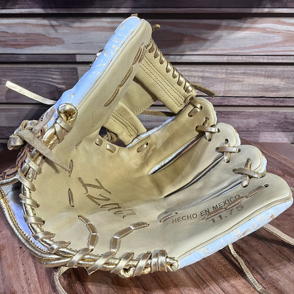 Thumbnail: 11.75", RHT, I-Web, Vaquero in Honey-Brown and White-Gold Baseball Softball Glove