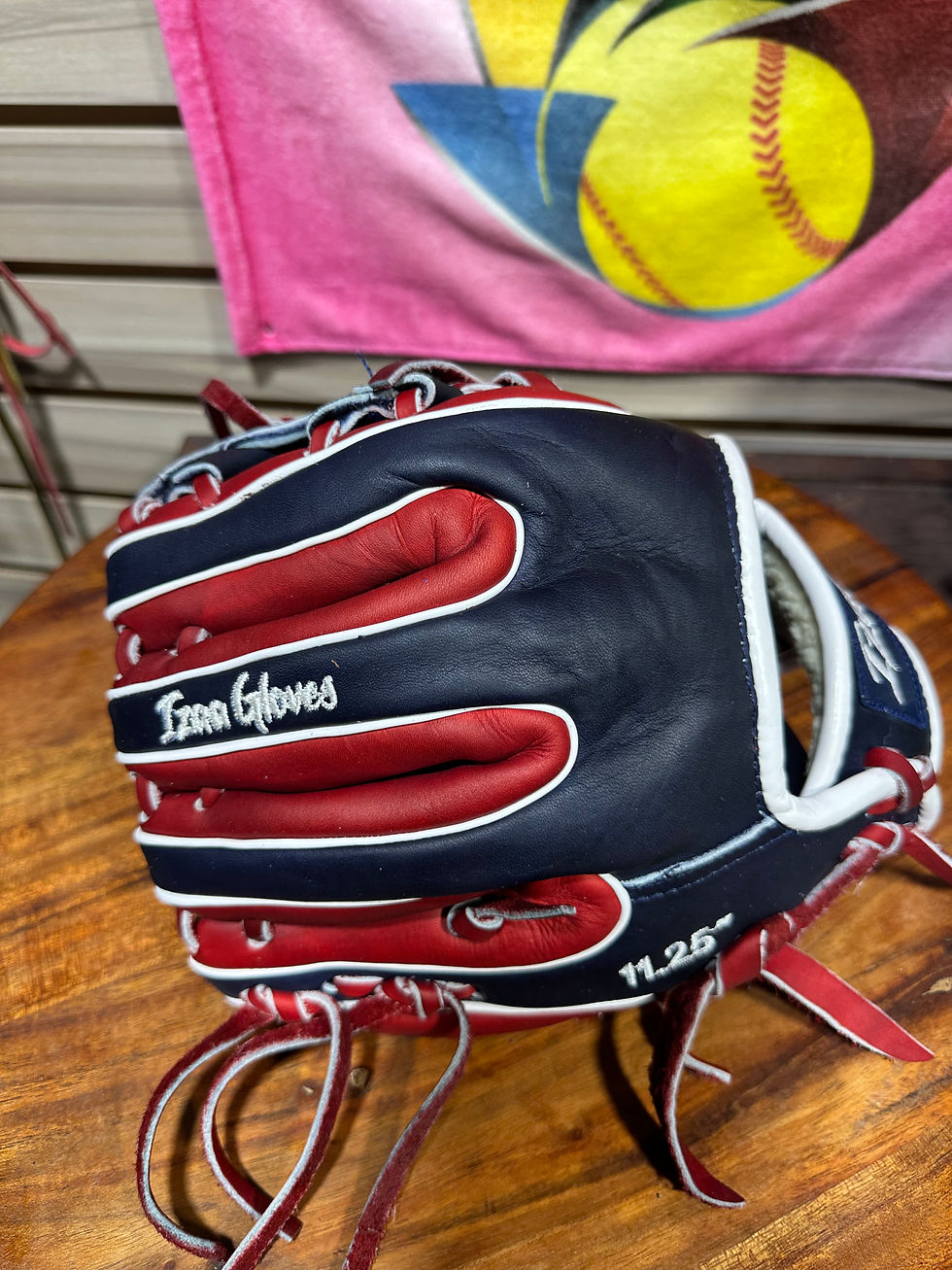 Thumbnail: 11.25”RHT kids blue/red oiled and broken in game ready 
