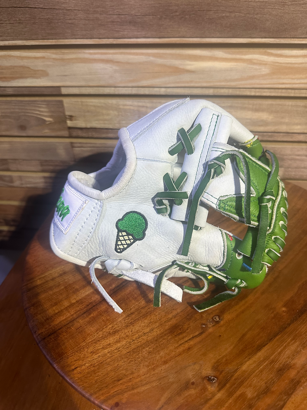 Thumbnail: 11.25” RHT Ice cream kids glove,  easy to squeeze , oiled and broken in 