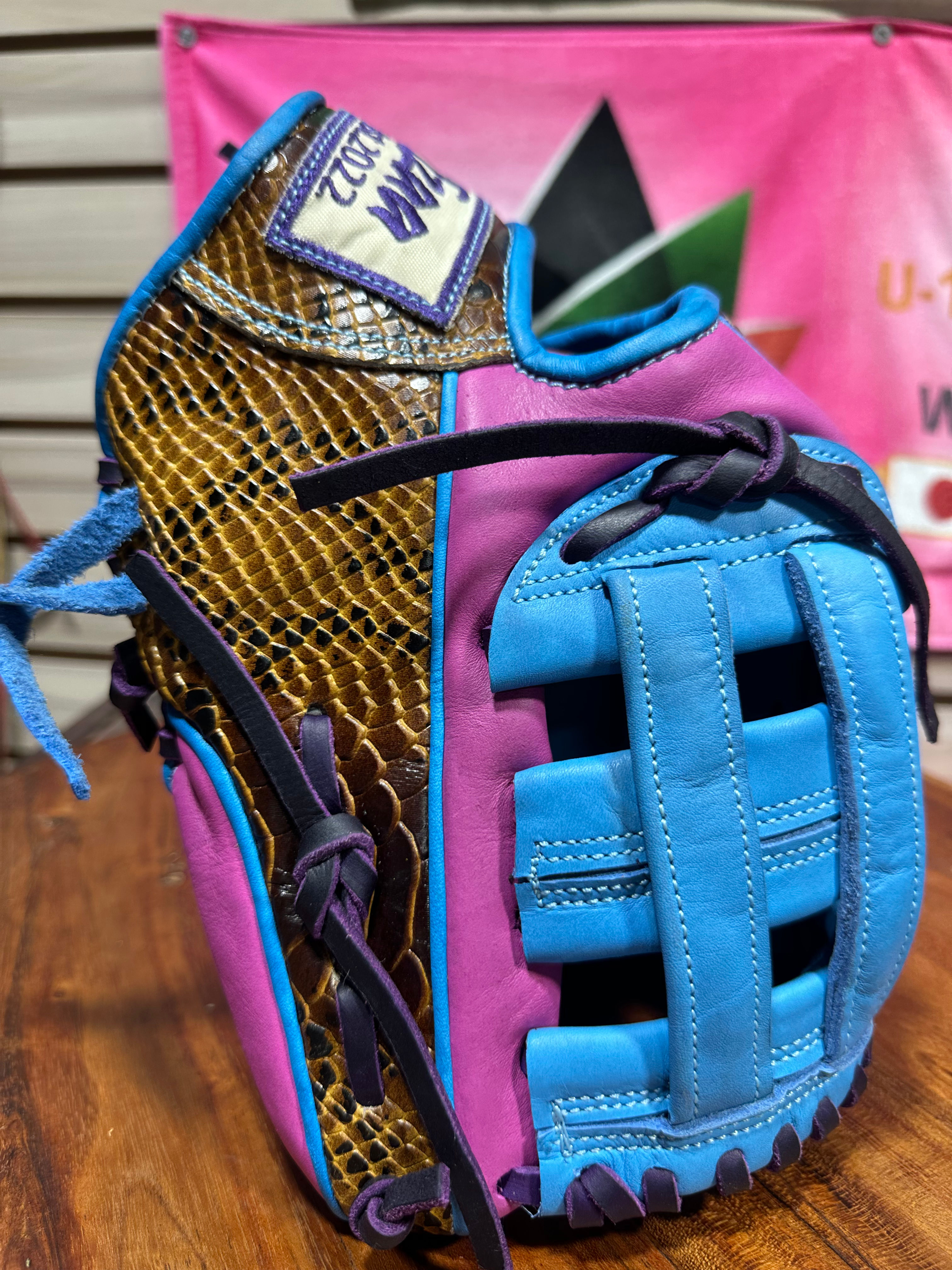 11.25” RHT Python/pink /blue HWeb oiled , broken in , extra padding 