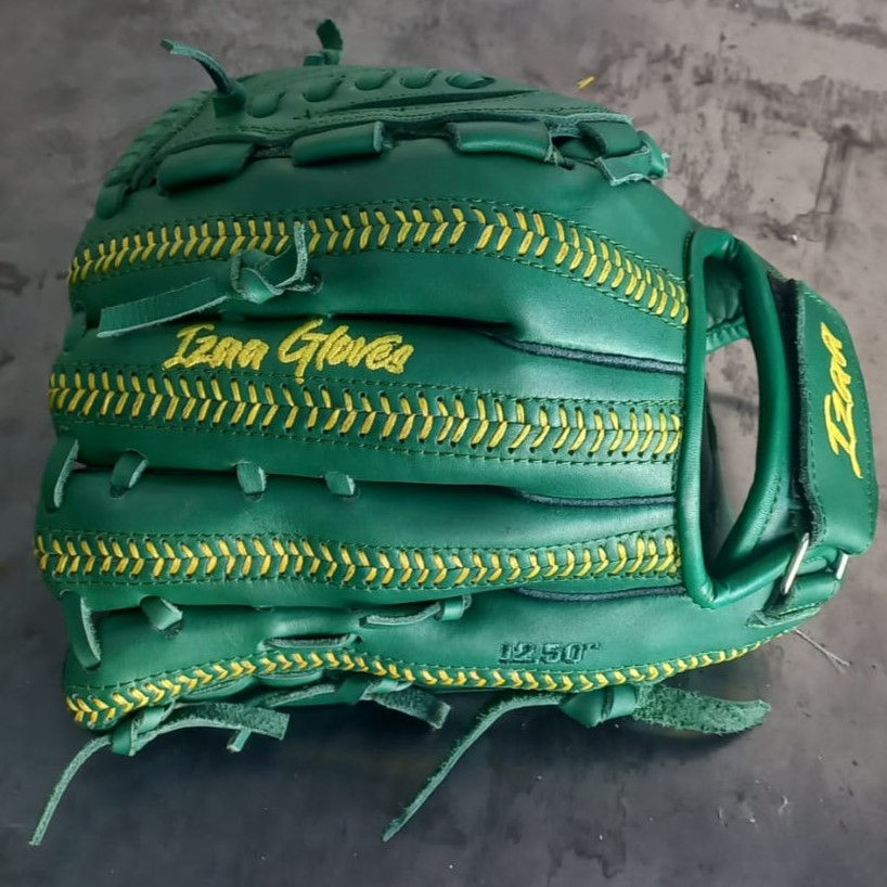 Thumbnail: 12.5", RHT, Closed-Web, Seams Smooth Leather - Green-Yellow Baseball/Softball Glove