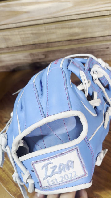 Thumbnail: 12” baby blue I-web ,reinforced padding  , oiled and broken in 