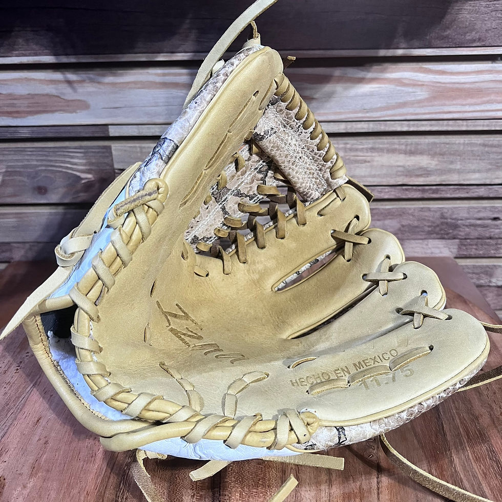 Thumbnail: RHT, Mod Trap Web, Snake Skin Light Brown and Azteca Skin in White Baseball Softball Glove