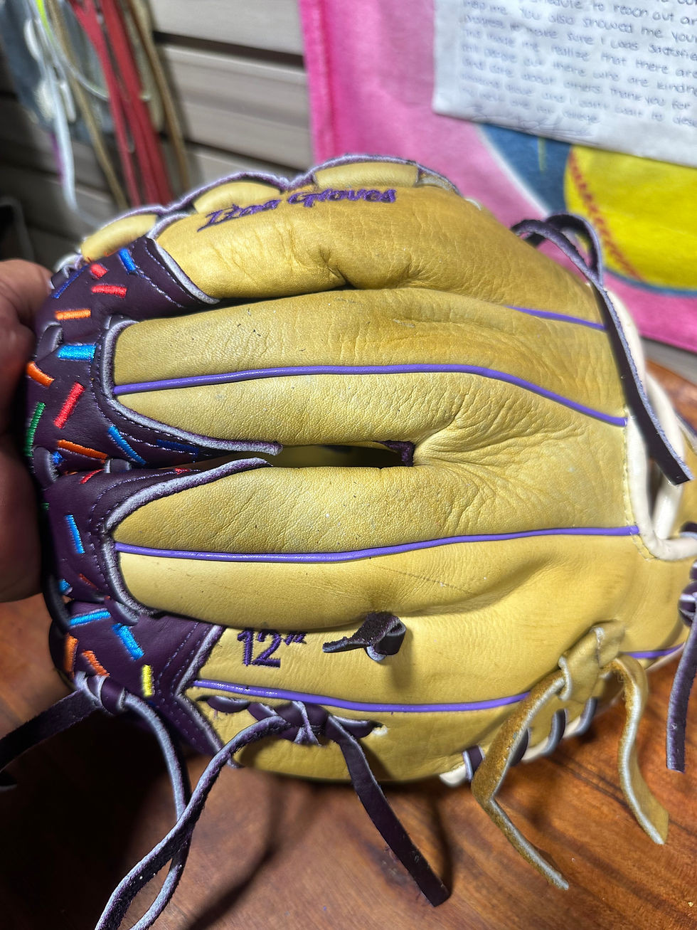 Thumbnail: 10.75"-12" RHT, Reinforced Basket Web, Ice Cream in Purple Laces