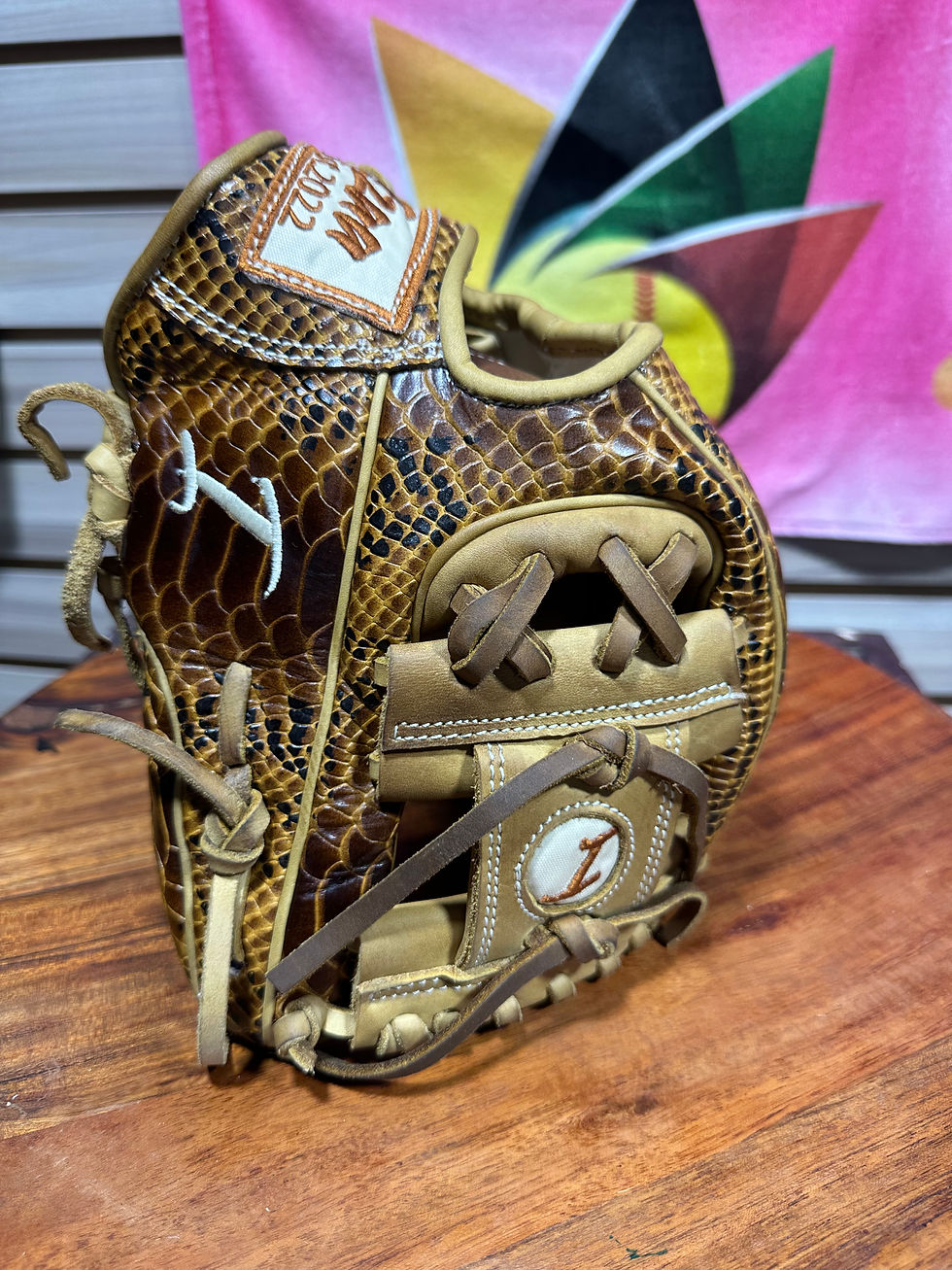 Thumbnail: 11.5” RHT, python honey, I-web, oiled and broken in and extra padding 