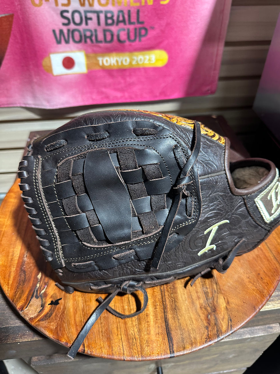 Thumbnail: Sale, 13” Lefty LHT vaquero honey/brown reinforce web oiled broken in 