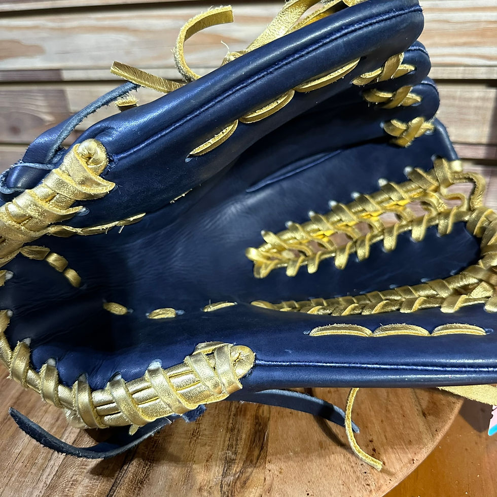 Thumbnail: 12.75" LHT, Mod Trap-Web, Smooth Leather Navy & Gold, #821-L