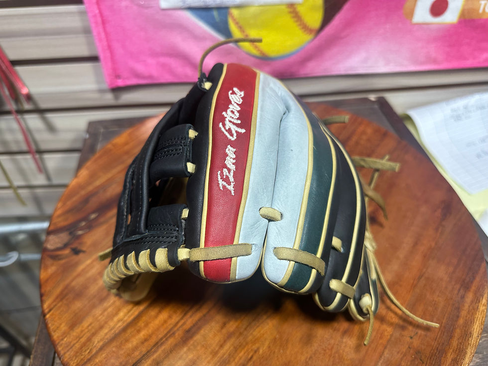 Thumbnail: 11.75”RHT, H-Web, black/red/white/dark green oiled,broken in,extra padding 