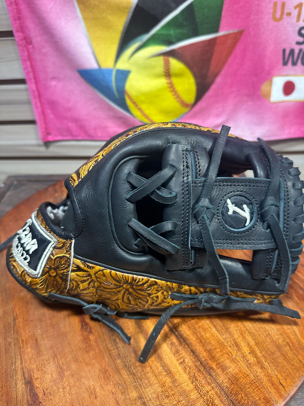 Thumbnail: 12”RHT vaquero/smooth black, I-Web oiled, broken in extra padding 
