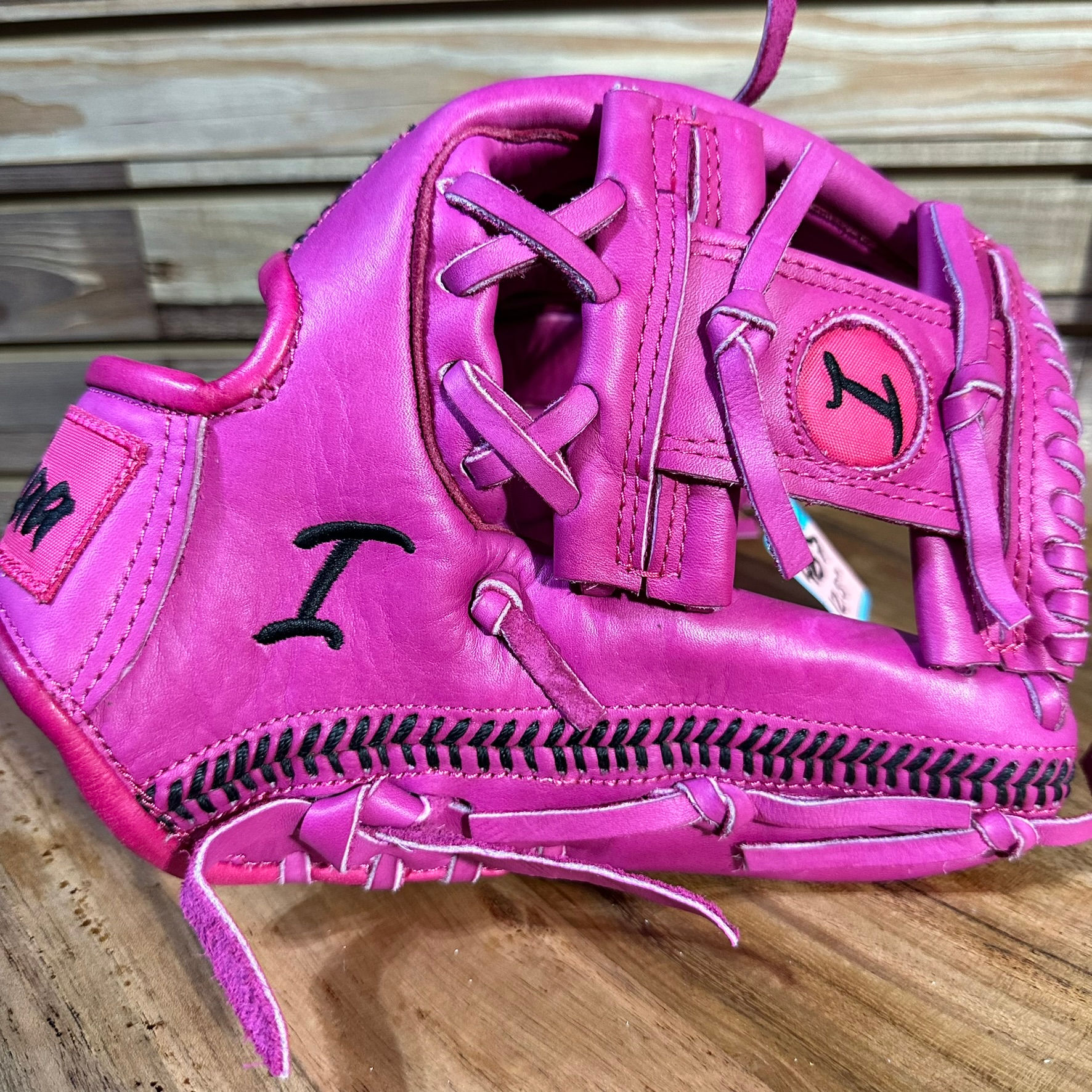 RHT, I-Web, Seams Smooth Leather - Fuchsia-Black Stitches Baseball Softball Gloves