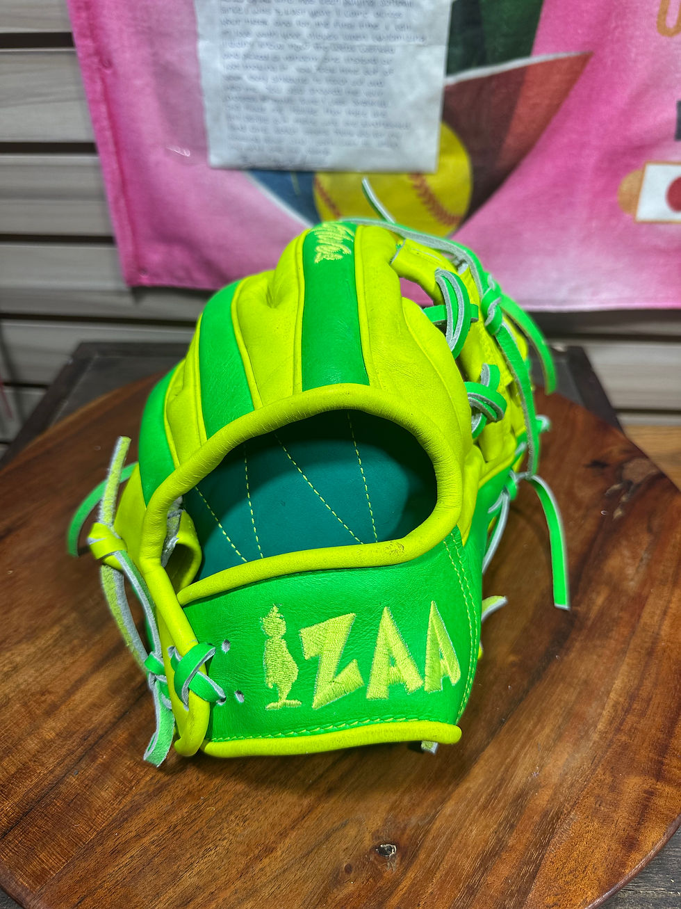 Thumbnail: Custom Only -  I-Web, Kids Soft Smooth Leather Green - Mean One