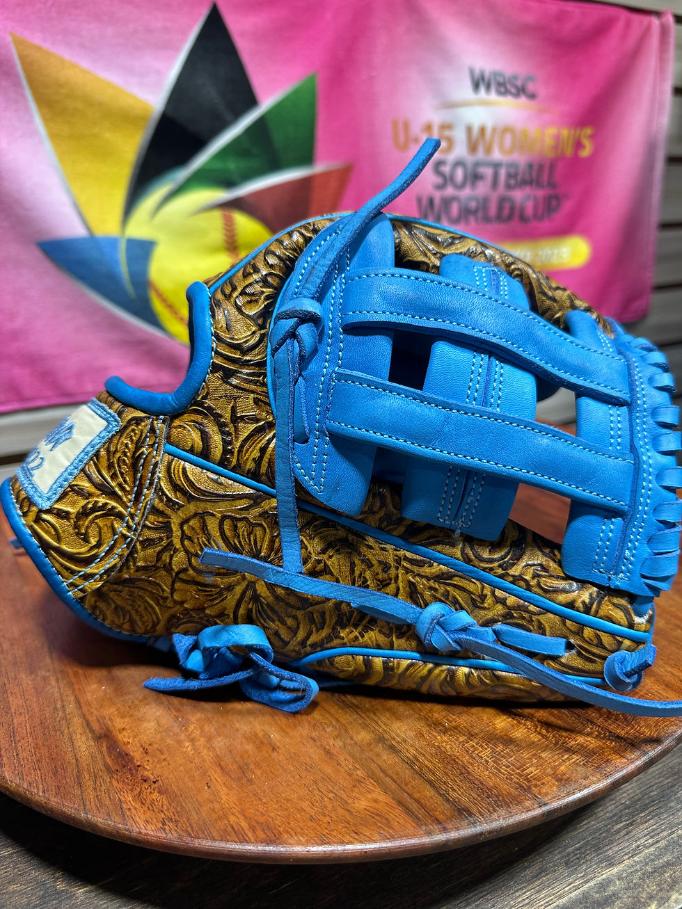 Thumbnail: Custom Order - H-Web, Full Vaquero Honey with Blue Web, Pocket and Laces