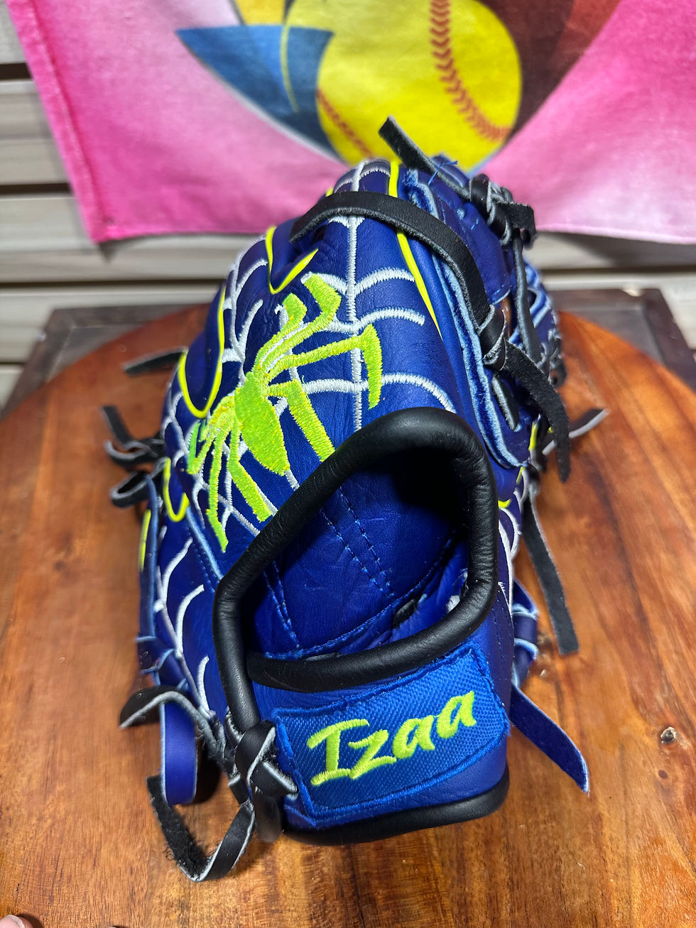 Thumbnail: 11.5”RHT kids Spider-Man blue oiled and broken in , game ready 