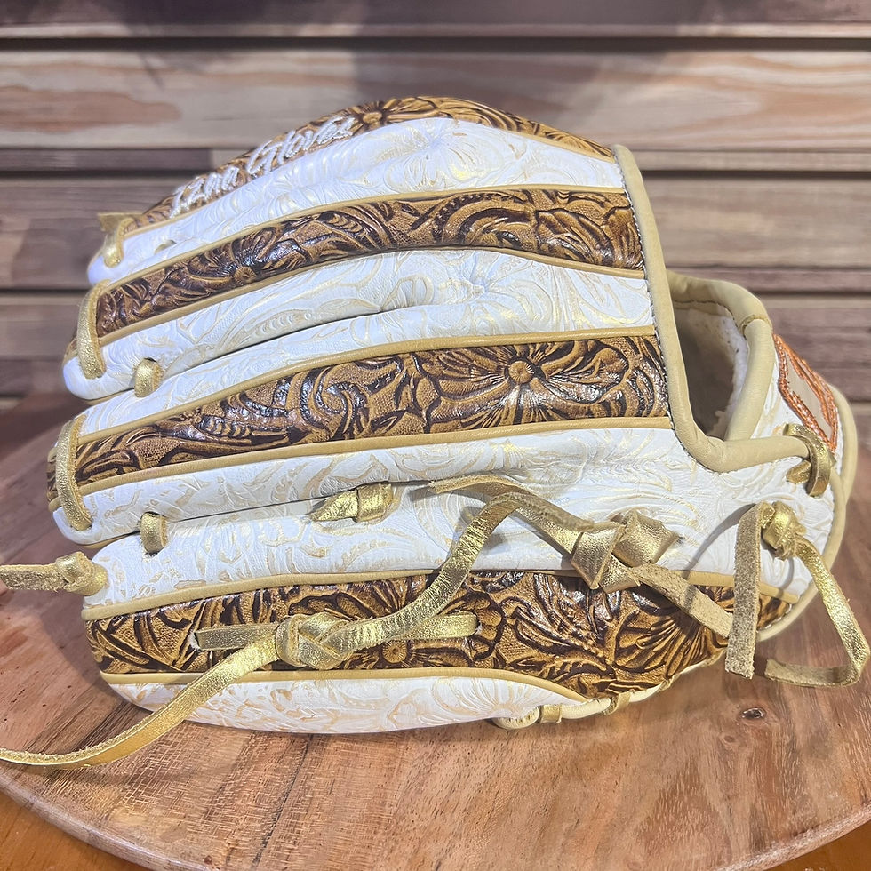 Thumbnail: 11.75", RHT, I-Web, Vaquero in Honey-Brown and White-Gold Baseball Softball Gloves