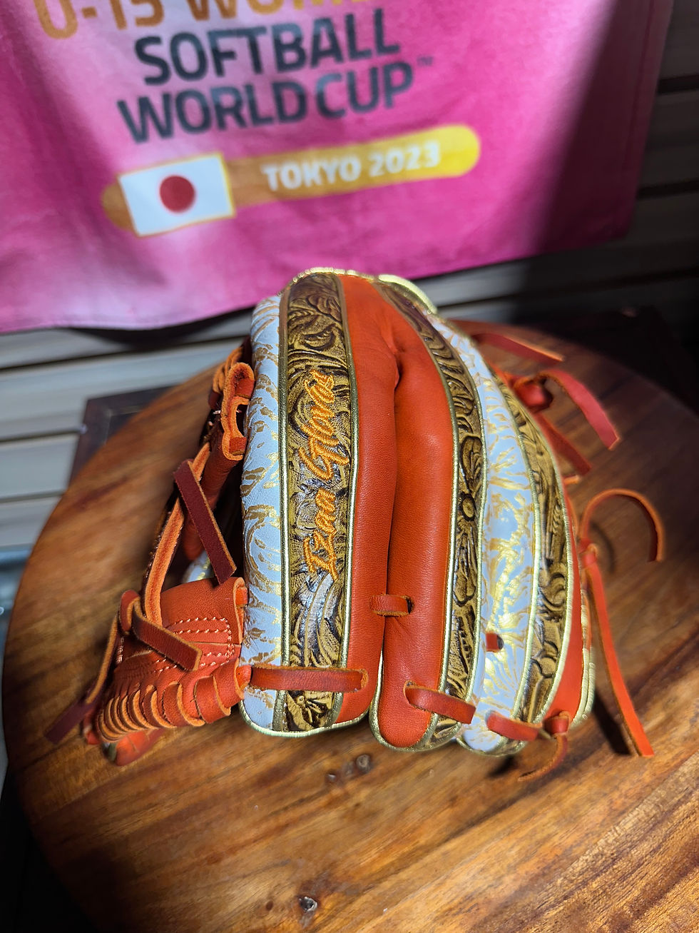 Thumbnail: 12”RTH vaquero honey/gold/orange oiled broken in extra padding 