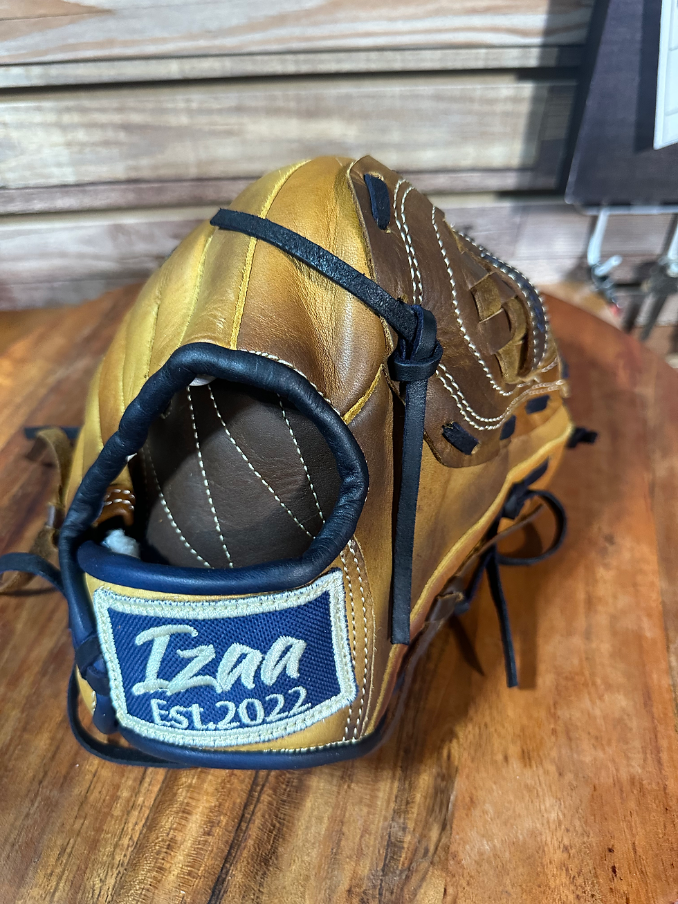 Thumbnail: Sale, 11” RHT kids navy blue laces oiled and broken in , extra padding 