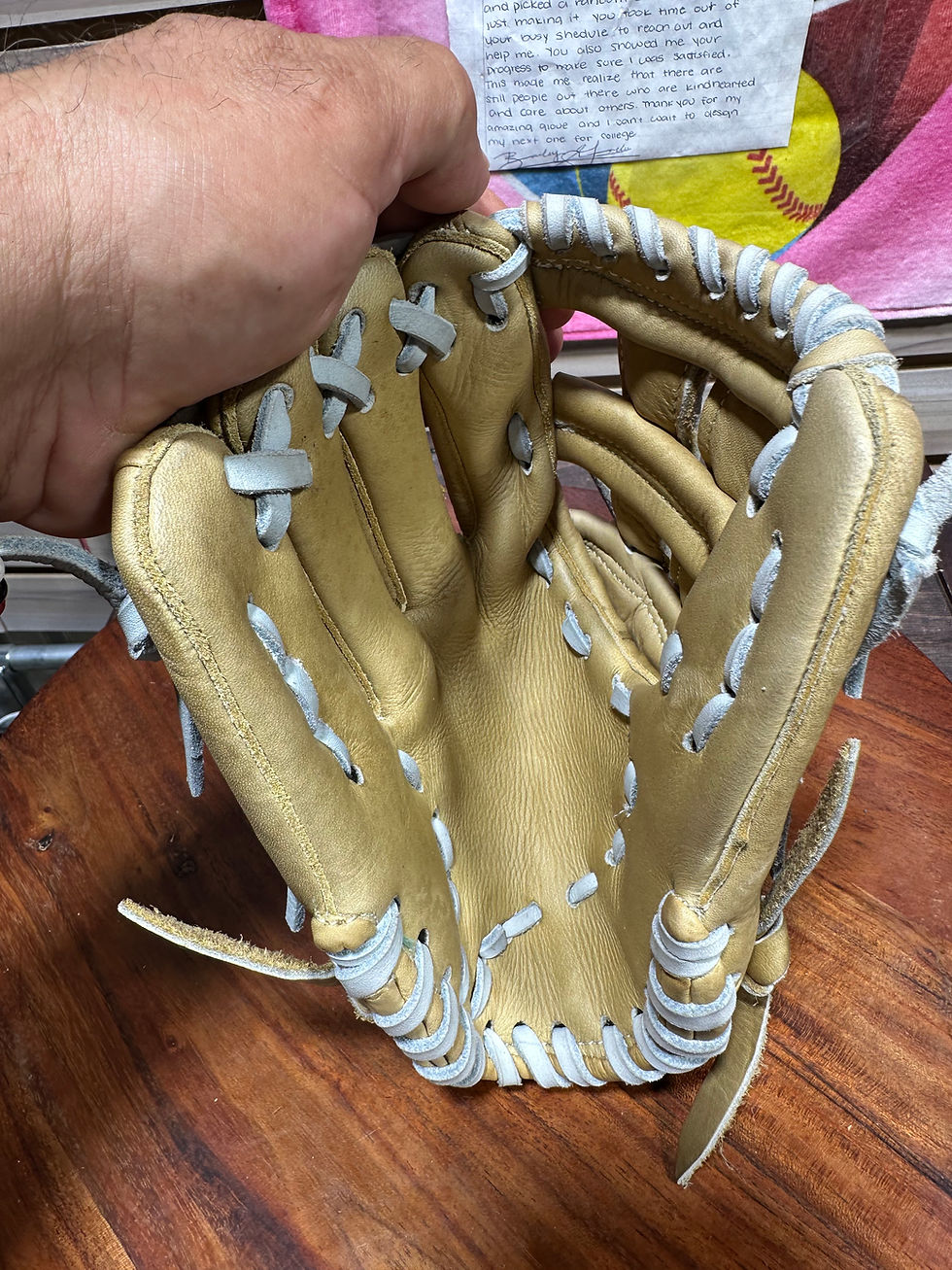 Thumbnail: 11.25” LHT, Modified H-Web, Soft Smooth Leather in Cream and White Laces