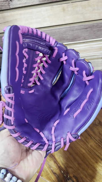 Thumbnail: 12” snake honey  baby blue, reinforced padding, trap web, oiled and broken in 