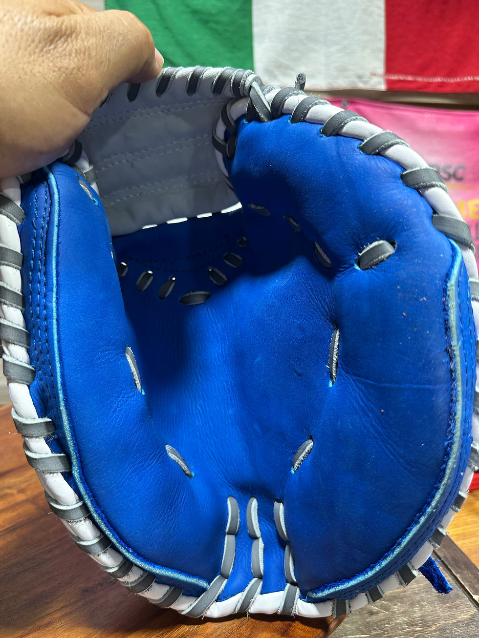 Thumbnail: 33” RHT, 2pc-Web, Catcher's Mitt, Soft Smooth Leather in Royal Blue