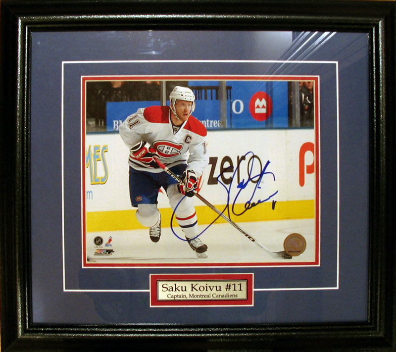 Koivu, Saku Autographed Canadiens 8x10 Photo Framed